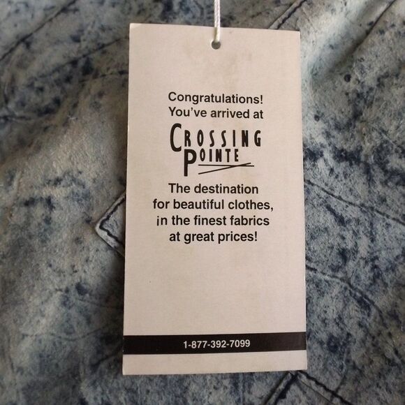 new CROSSING POINTE Patchwork Suede Skirt, 33" Waist, Light Blue, Satin lined - Picture 13 of 13